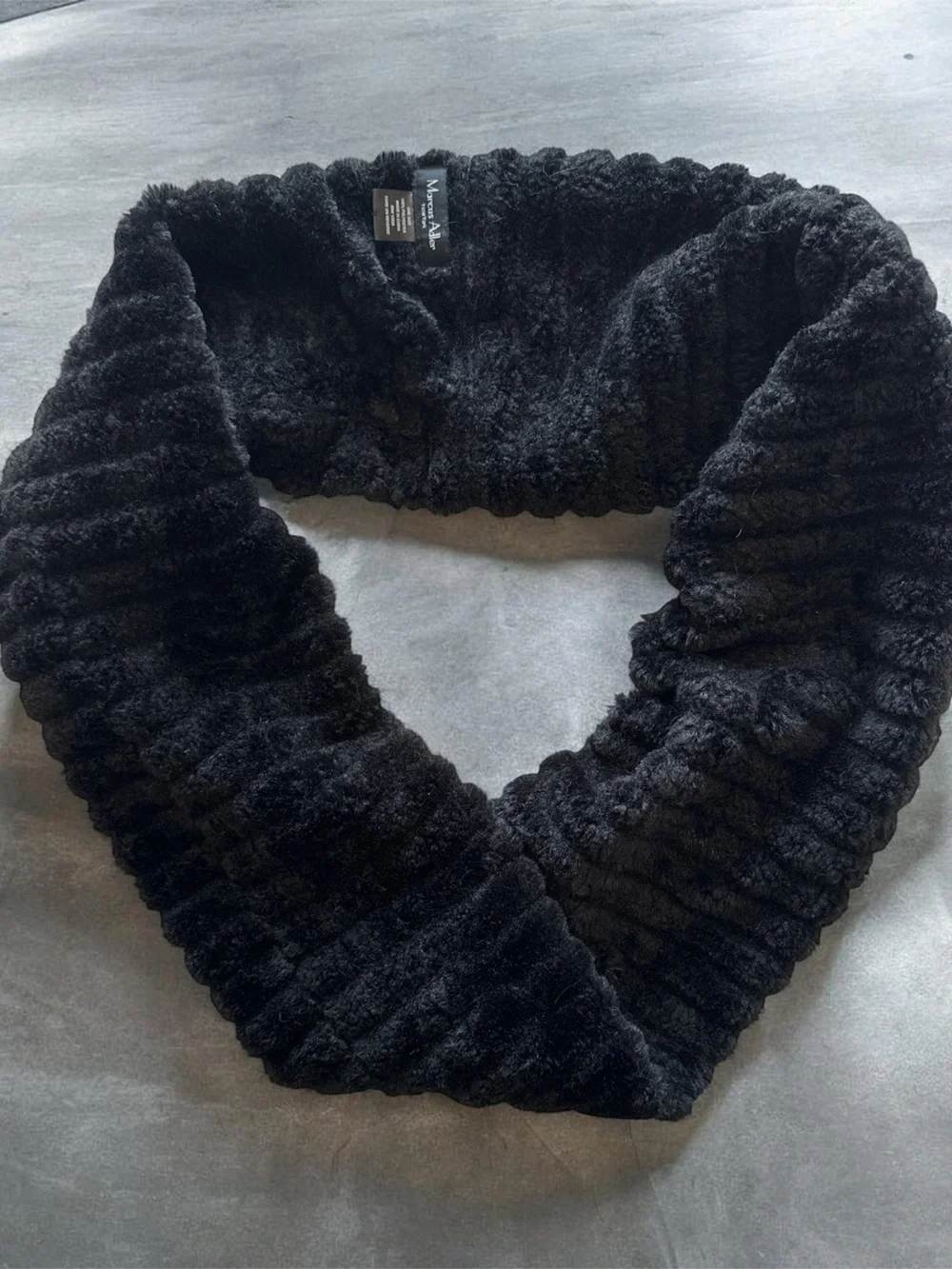Marcus Alder Black Faux Fur Infinity Scarf - Women Accessories (One Size)